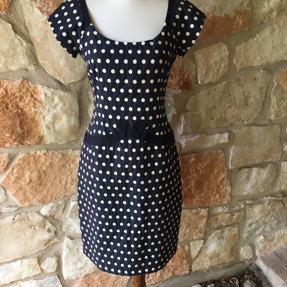 Nanette Lepore Dresses & Skirts - Nanette Lepore Navy and white polka dot dress